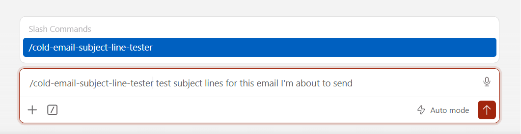 Cold email subject line tester Claude prompt for outbound marketing